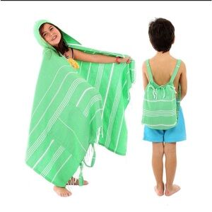 Cacala Kids Green Hooded Wrap Robe Beach Bath